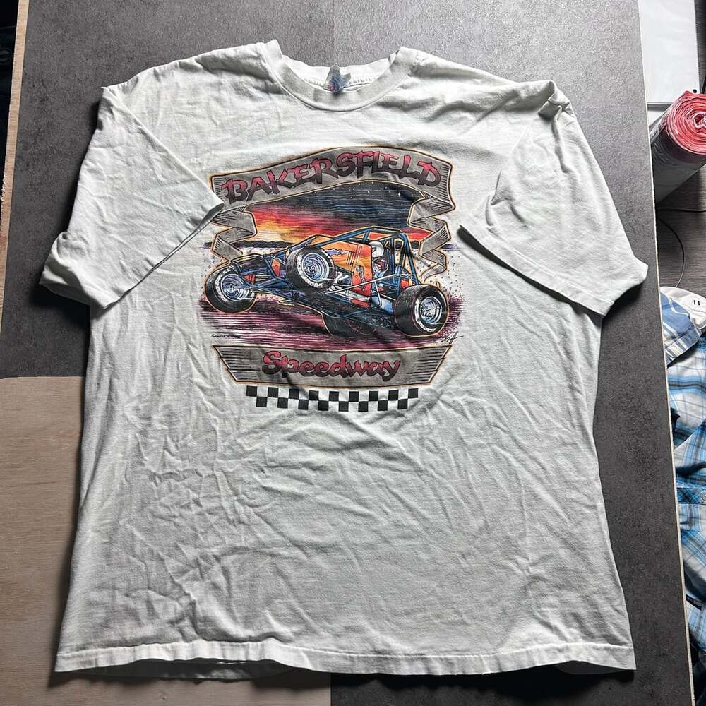 Vintage 1993 Bakersfield Speedway Sprint Car Hot Rod T-Shirt